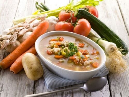 sopa de verduras y cera
