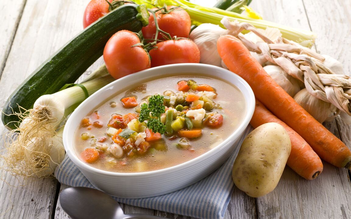 sopa de verduras para la gastritis